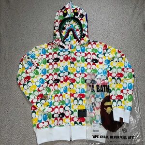 NWT Bape x Coach Multi Shark Full Zip Hoodie Large